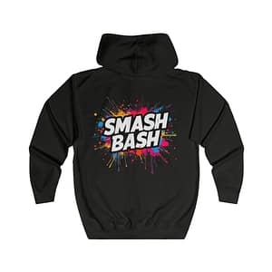 Smash Bash Zip Hoodie - Colorful Paint Splash Graphic Full-Zip Hoodie