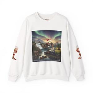 Canada Heritage Crewneck Sweatshirt — Northern Lights & Maple Emblem