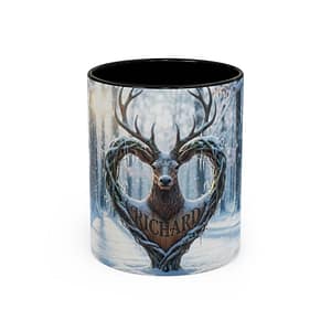 Winter Forest Stag Coffee Cup (11oz/15oz) - Personalized Gift