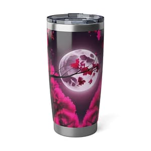 Vagabond Moonlit Adventure 20oz Tumbler | Travel Mug, Outdoor Drinkware, Pink Nature Design, Gift for Nature Lovers, Camping Accessory