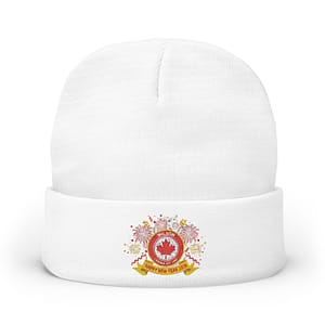 Request Only - Happy New Year Embroidered Maple Leaves Knit Beanie — Personalized 'Wilson' Winter Hat