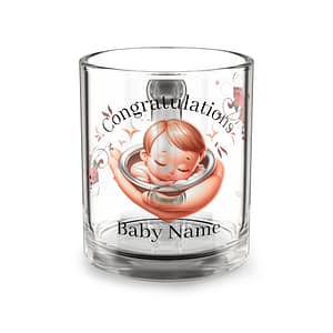 Personalized Baby Milestone Glass Mug, Newborn Gift, Baby Shower Favor, Custom Keepsake, Congrats Mug, Floral Design