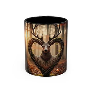 Demetri Stag Heart Forest Coffee Mug — Rustic Deer Woodland 11/15oz