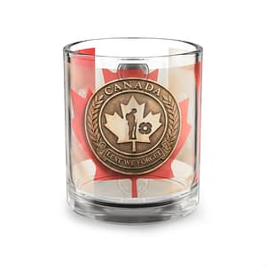 Canada Remembrance Glass Mug 10oz — Lest We Forget Maple Leaf Memorial