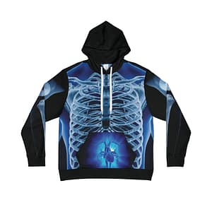 X-Ray Ribcage Hoodie — Anatomical Skeleton Chest Pullover