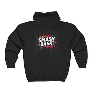 Full-Zip Hoodie — 'Smash Bash' Colorful Splash Graphic