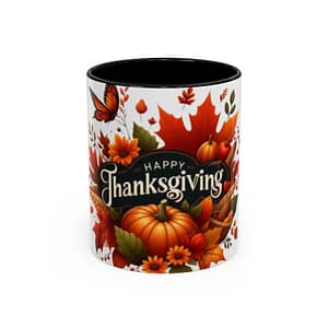 Thanksgiving Accent Coffee Mug - Fall Decor, Festive Cup, Holiday Gift, Autumn Vibes, Seasonal Drinkware