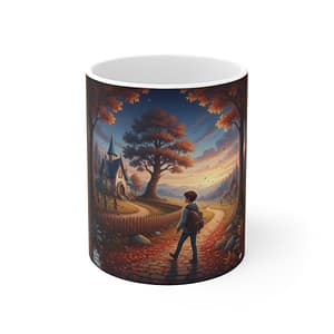 Autumn Evening Adventure Mug — Cozy Fall Landscape Ceramic Coffee Cup