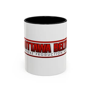 Ottawa Belting Accent Coffee Mug - Perfect Gift for Coffee Lovers, Office Use, Promotional Souvenir, Unique Design, 11oz & 15oz