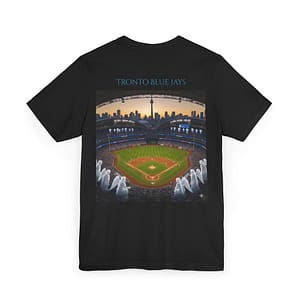 Blue Jays Rogers Centre Baseball T-Shirt — Back Print Stadium Sunset Design