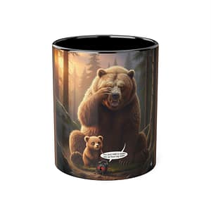 Bear Family Coffee Mug — Cute Mom & Cub Forest Illustration (11oz Accent Mug)