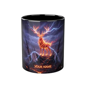 Flaming Stag Personalized Accent Mug — 11oz