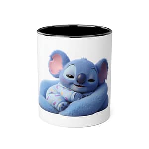 Cute Blue Cartoon Character Accent Coffee Mug — 11oz