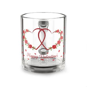 Glass Mug — Happy Valentine's Floral Heart 10oz