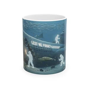 Memorial Dive Mug — 'Lest We Forget' Underwater Wreck Tribute Ceramic Mug (11oz & 15oz)