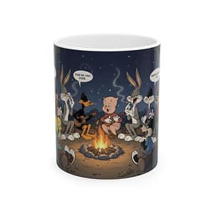 Cartoon Campfire Mug — Cozy Looney Tunes-Style Characters (11oz/15oz)