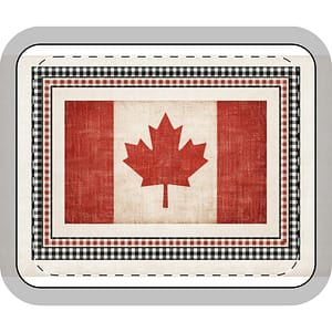 Canadian Flag Leather Placemat — Rustic Maple Leaf Table Decor