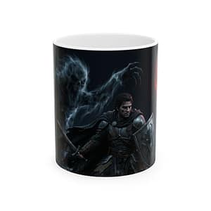 Dark Knight Ceramic Mug – Gothic Warrior & Spirit Design (11oz, 15oz)