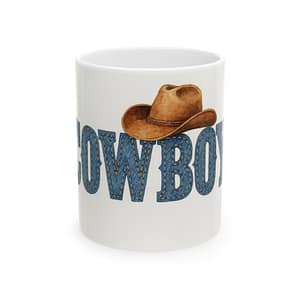 Cowboy Ceramic Mug (11oz, 15oz) – Western Hat Rustic Coffee Cup