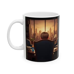 Coffee Mug — Cozy Vintage Study Room Illustration